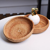 Ručno pletena košara za pohranu Pladanj za pohranu od ratana Pletene košare Kruh Voće Kutija za doručak s hranom Rukotvorine Dekoracija doma