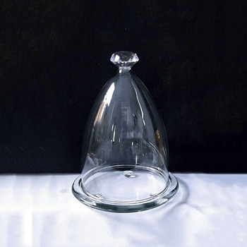 10*15cm Σχήμα κώνου Diamond Top Glass Dome Διακόσμηση σπιτιού Διαφορετική προαιρετική βάση Διαφανές κάλυμμα DIY Friend Gift Wedding Prop