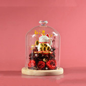 12 * 16 cm vază cu cupolă din sticlă cu diamant pentru decorarea casei Bază de busteni Husă transparentă pentru tort DIY prieten Favoare Cadou Nunta Live Prop