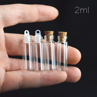 15 бр. 11x22 mm 11x35 mm Коледна бутилка за пожелания Малка празна прозрачна коркова стъклена бутилка Флакони за празнична сватба Декорация на дома Подаръци