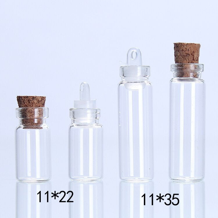 15db 11x22mm 11x35mm karácsonyi kívánságüveg kis üres, átlátszó parafa üvegpalackok fiolák nyaraló esküvői otthon dekorációhoz Ajándékok