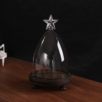 10*15cm Conical Star Top Glass Dome Vase Home Διακοσμητικό Διαφορετικό Προαιρετική Βάση Διαφανές Κάλυμμα Φίλος Δώρο Γάμος