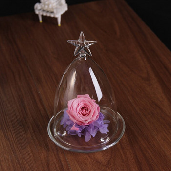 10*15cm Conical Star Top Glass Dome Vase Home Διακοσμητικό Διαφορετικό Προαιρετική Βάση Διαφανές Κάλυμμα Φίλος Δώρο Γάμος