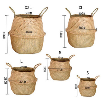 Плетена кошница от морска трева Висяща саксия от ратан Кошница за мръсно пране Кошница за съхранение WXV Разпродажба