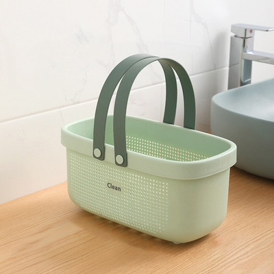 Nešiojamas laikymo krepšelis, vonios krepšelis, rotango austa plastikinė vonios kambario laikymo dėžutė, užkandžiai, kosmetika, skalbinių laikymo dėžutė