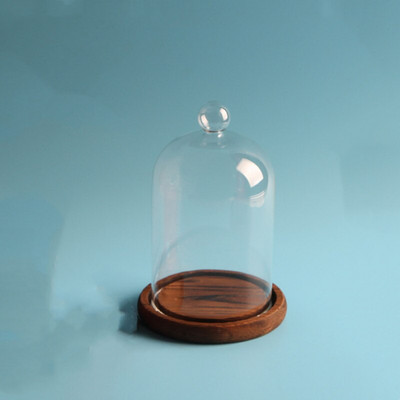 9*11 cm-es golyós tetejű, üvegkupola váza lakberendezési antik alap átlátszó tortaborító barkácsolás baráti ajándék esküvői élő kellék