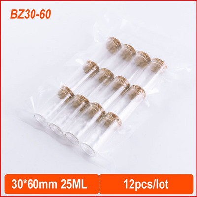 25 ml-es barkácsolás mini kívánságüveg palackok parafa dugós 30*60 mm-es apró átlátszó üres tégelyek kézműves ajándéküveg üvegek