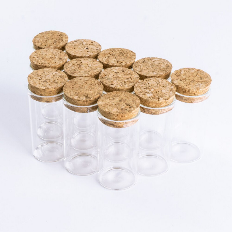 25 ml-es barkácsolás mini kívánságüveg palackok parafa dugós 30*60 mm-es apró átlátszó üres tégelyek kézműves ajándéküveg üvegek