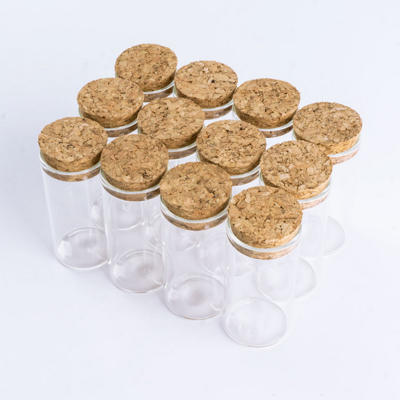 25 ml-es barkácsolás mini kívánságüveg palackok parafa dugós 30*60 mm-es apró átlátszó üres tégelyek kézműves ajándéküveg üvegek