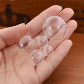 10db 6-30mm-es Mini Lightbulb Globe Üvegbuborékos kerek golyó dupla lyukkal Diy üreges üveggömbök fiola medálok ékszerleletek