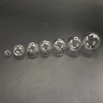 10 τμχ 6-30mm Mini Lightbulb Globe Γυάλινη φυσαλίδα στρογγυλή μπάλα με διπλή τρύπα Diy κούφιες γυάλινες σφαίρες φιαλίδια μενταγιόν ευρήματα κοσμημάτων