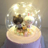 Átmérő = 18 cm nagy méretű, kerek formájú, átlátszó üvegkupola otthoni dekoráció antik ajándék különleges porálló torta ételborító