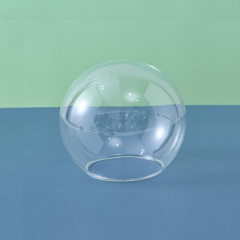 Диаметър=18 см. Голям размер, кръгла форма, прозрачен стъклен купол Декорация на дома Античен подарък Специален прахоустойчив калъф за храна за торта