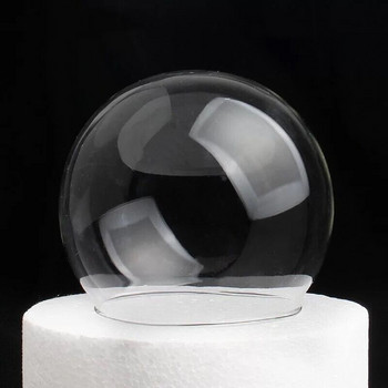 Диаметър=18 см. Голям размер, кръгла форма, прозрачен стъклен купол Декорация на дома Античен подарък Специален прахоустойчив калъф за храна за торта