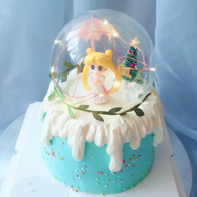 Átmérő = 18 cm nagy méretű, kerek formájú, átlátszó üvegkupola otthoni dekoráció antik ajándék különleges porálló torta ételborító