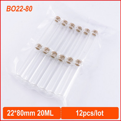 12db Mini Átlátszó Üveg Kívánság Üveg Üzenet Palack parafa dugóval Esküvői dekorációs flakon 22x80mm 20ml