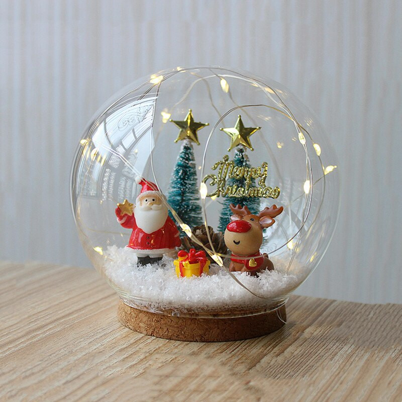 2 kompleta/paket Okrugla mala staklena kupolasta vaza Dekoracija doma Plutena baza Prozirna navlaka Rekvizit za vjenčanje DIY Poklon