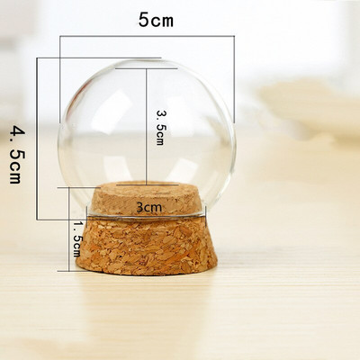 Ingyenes szállítás Átmérő = 5 cm Mini méretű parafa alap üvegkupola száraz virágtároló palack barkácscső váza barát ajándék