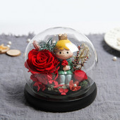 Átmérő = 10 cm Kis méretű, kerek alakú üvegkupola váza lakberendezési fekete alap átlátszó borító esküvői kellék barát ajándék