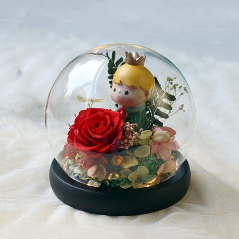 Átmérő = 10 cm Kis méretű, kerek alakú üvegkupola váza lakberendezési fekete alap átlátszó borító esküvői kellék barát ajándék