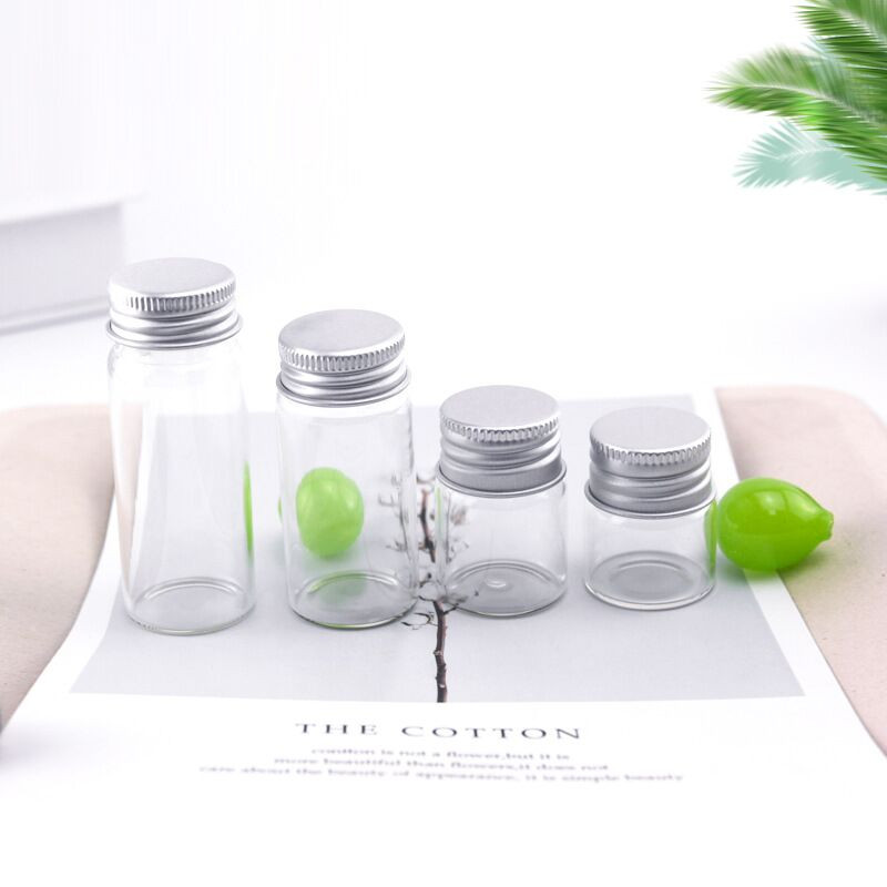 10db 7ml 12ml 20ml 25ml üvegpalack átlátszó palackok karácsonyi tároló palackok csavaros kupakkal esküvői születésnapi parti dekorációhoz
