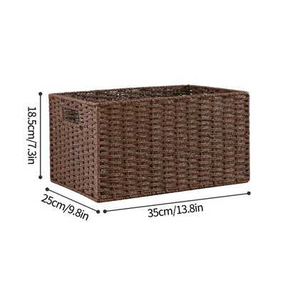 Szőtt tároló kosár vaskeret egyszerű egyéb termékek Szervező kosár hálószoba szekrény Ruhatároló doboz Uzsonnajáték rendszerező doboz