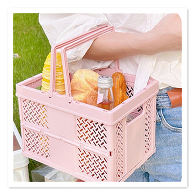 Cos de picnic in aer liber pliabil ins supermarket cos de cumparaturi iesire de primavara cos japonez cu legume cos portabil pentru cumparaturi