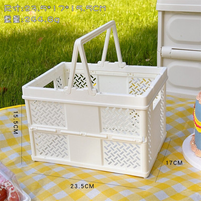 Cos de picnic in aer liber pliabil ins supermarket cos de cumparaturi iesire de primavara cos japonez cu legume cos portabil pentru cumparaturi