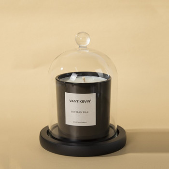 9*11 см малък размер топка със стъклена куполна ваза Декорация на дома Плоска черна основа Прозрачна корица Сватба на живо Реквизит Подарък за рожден ден
