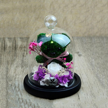 9*11 см малък размер топка със стъклена куполна ваза Декорация на дома Плоска черна основа Прозрачна корица Сватба на живо Реквизит Подарък за рожден ден