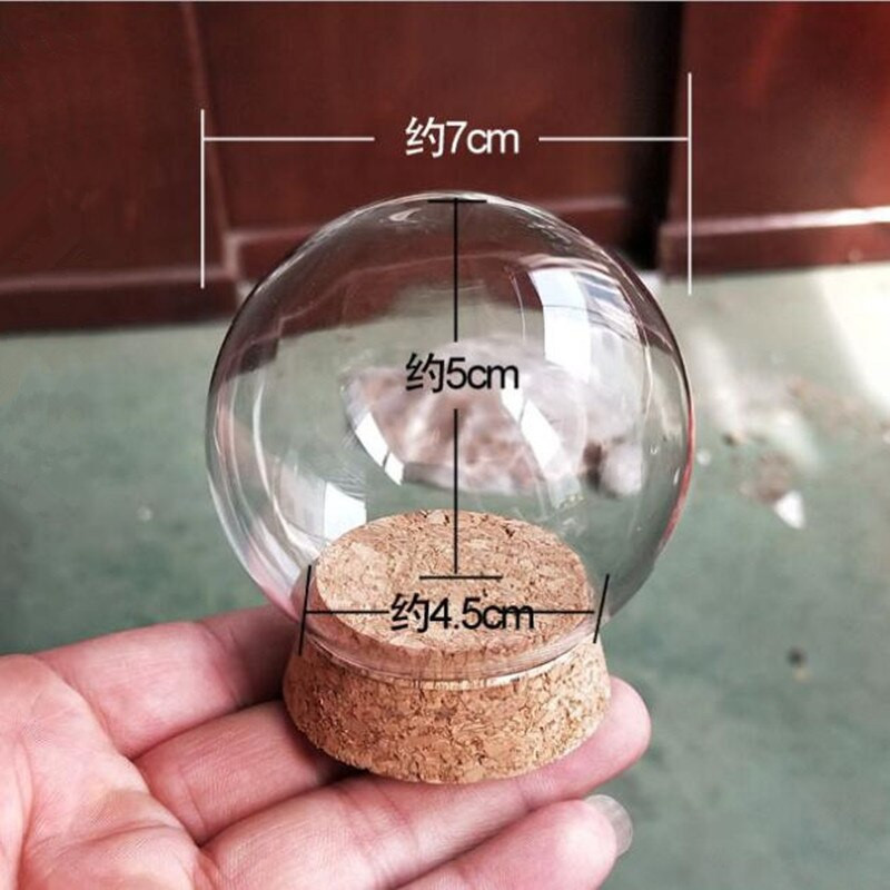 2 rinkiniai / pakuotė Skersmuo = 7 cm 8,5 cm Mažo dydžio kamštinio pagrindo stiklo kupolas Draugo dovana Kūrybinis viršelis Namų vestuvių dekoravimas
