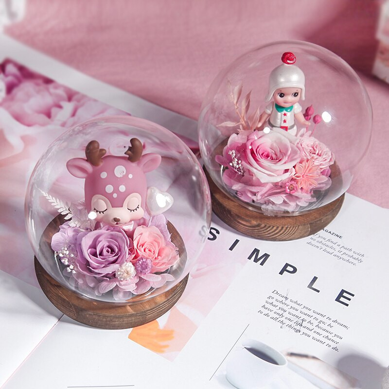 Skersmuo = 15 cm Vidutinio dydžio stiklo kupolo vaza Namų dekoravimui permatomas dangtelis „Pasidaryk pats“ draugui dovanų vestuvėms gyvai