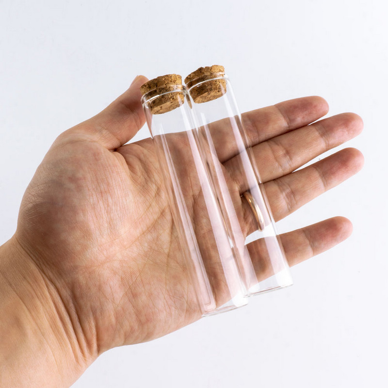 30 ml-es üres palack parafa dugóval Mini barkácsolás átlátszó tároló üvegpalack dekoratív kívánságüveg 22*100mm