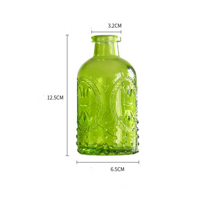 1db Vintage üveg virágüveg váza átlátszó Faragott kerek üvegváza Aromaterápiás hidroponikus váza otthoni üvegedény dekoráció
