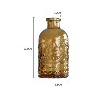 1db Vintage üveg virágüveg váza átlátszó Faragott kerek üvegváza Aromaterápiás hidroponikus váza otthoni üvegedény dekoráció