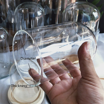 10*12 см малък размер стъклена куполна ваза Декорация на дома Черна основа Прозрачен капак Направи си сам приятел Подарък Подарък за сватба на живо