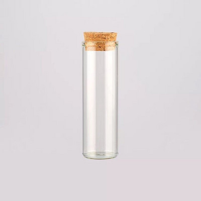 5db 40ml 50ml 60ml 80ml átlátszó tubus üvegpalack üres tégelyek parafa dugós fiola Esküvői lakberendezési barkácsolás kívánság üvegek