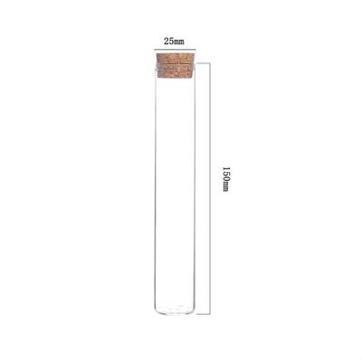 5db 40ml 50ml 60ml 80ml átlátszó tubus üvegpalack üres tégelyek parafa dugós fiola Esküvői lakberendezési barkácsolás kívánság üvegek