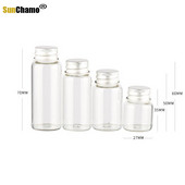12db 8ml 15ml 20ml 25ml üveg palackok alumínium fedelű kis mini üvegek 4 méretű U-pick átlátszó kívánságpalack