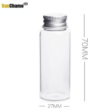 12бр. 8ML 15ML 20ML 25ML Стъклени бутилки с алуминиеви капаци Малки мини бурканчета 4 размера U-pick Прозрачна бутилка за желания