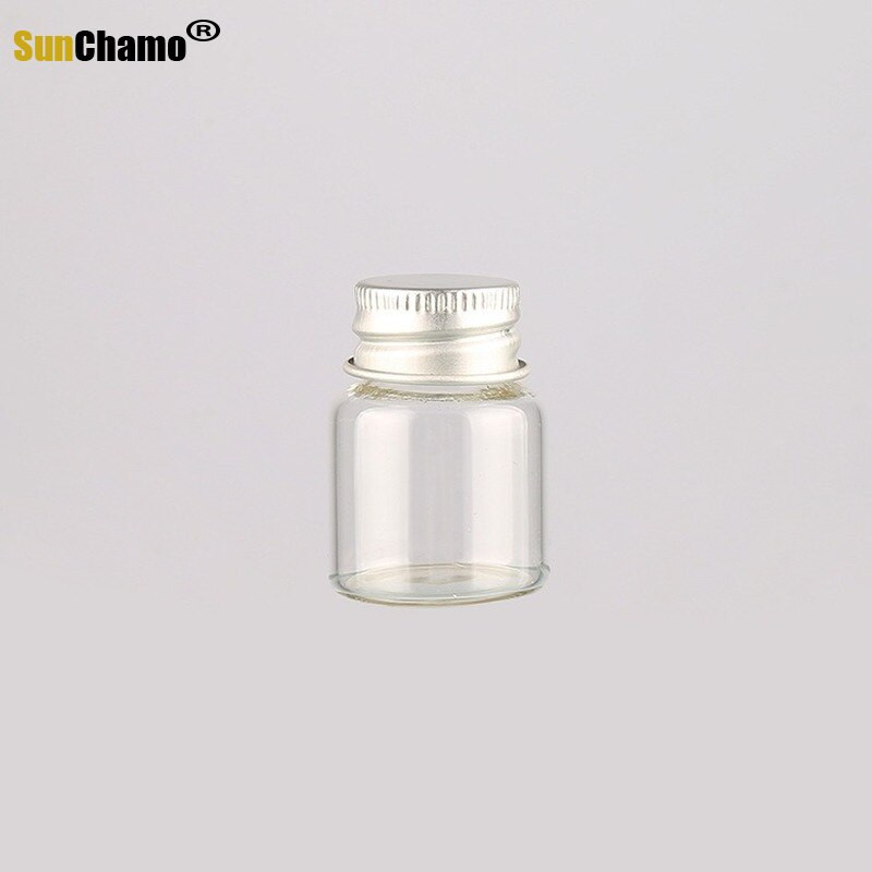 12db 8ml 15ml 20ml 25ml üveg palackok alumínium fedelű kis mini üvegek 4 méretű U-pick átlátszó kívánságpalack