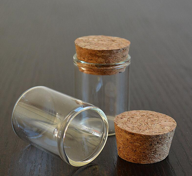 20db 29*27mm-es 29*29mm-es Mini Üres Üveg Átlátszó Palackok Parafadugós Szög tégelyek Üvegüvegek Üvegek Tárolópalackok Kémcsöves tégelyek