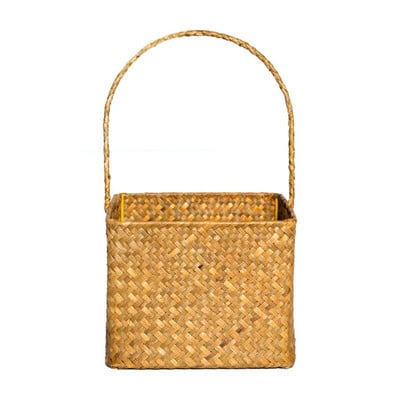 Ins stílusú tengerifű kosár kézzel készített szőtt növényi kosarak különféle virágcserepek díszítésére, háztartási tárolóedényekre