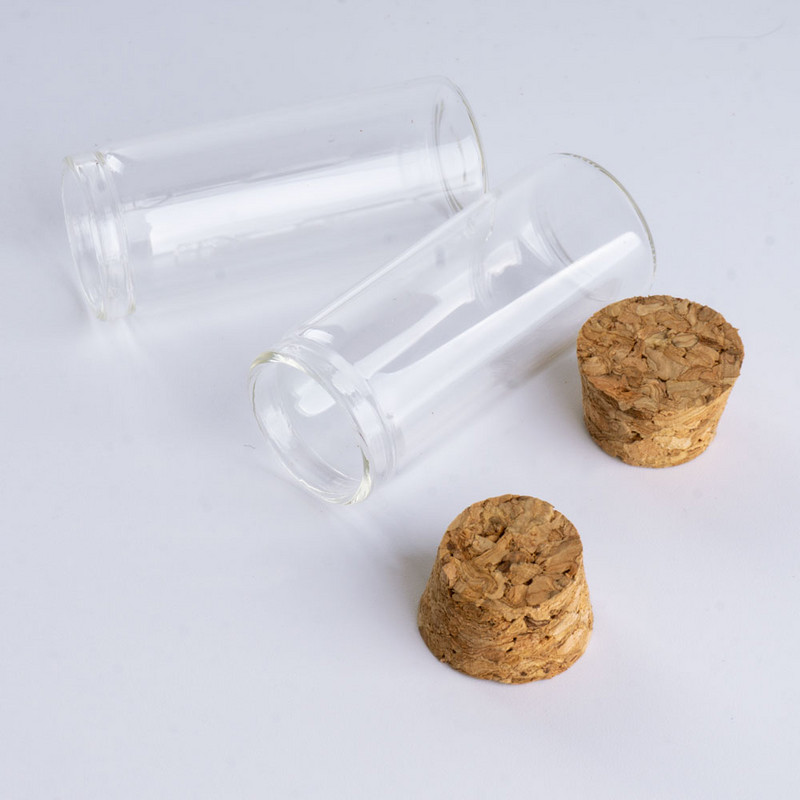 12db mini üvegpalack 22 * 50 mm-es 10 ml-es fiola parafa kézműves üres konténer átlátszó barkácsüveg mini palack
