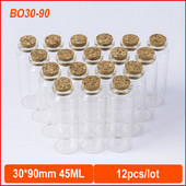 12 db 45 ml-es 30*90 mm-es kis üvegpalack dugós dugóval fűszer mini palackok tartály barkács üvegek üvegek tároló palackok
