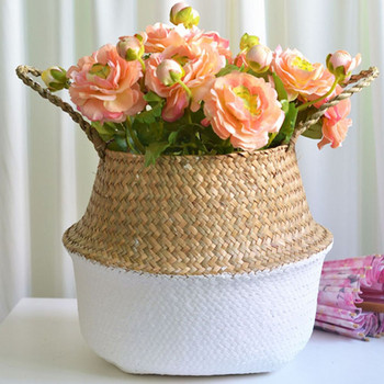 Дървена плетена кошница Висяща саксия за цветя Сгъваема мръсни дрехи Кошници за съхранение на пране Детски играчки Органайзер за домашна градина