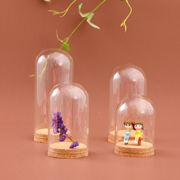 Среден размер Различна ръчно изработена стъклена куполна ваза Декорация на дома Коркова основа Прозрачен капак Направи си сам приятел Подарък Подарък за сватба