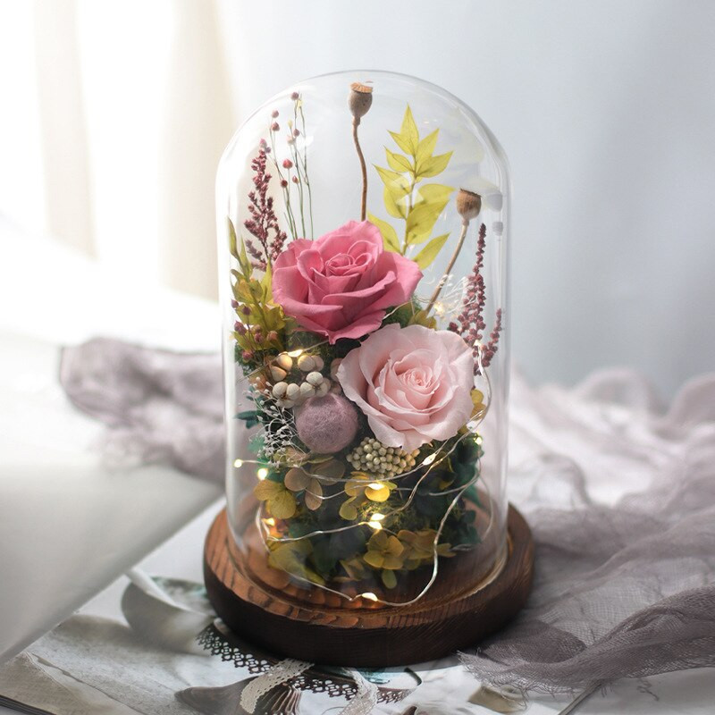 Skersmuo = 9 cm Skirtingo aukščio stiklinė kupolo vaza namų dekoravimui šviečiantis senovinis pagrindas, skaidrus dangtelis, vestuvinis rekvizitas Gimtadienio dovana