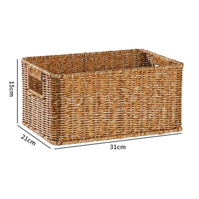 Настолна плетена кошница за съхранение Вградени дръжки Кошници за съхранение на играчки за разни предмети Кошница за довършителни работи Кошница за баня Консумативи за баня