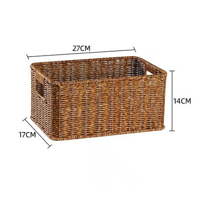 Настолна плетена кошница за съхранение Вградени дръжки Кошници за съхранение на играчки за разни предмети Кошница за довършителни работи Кошница за баня Консумативи за баня